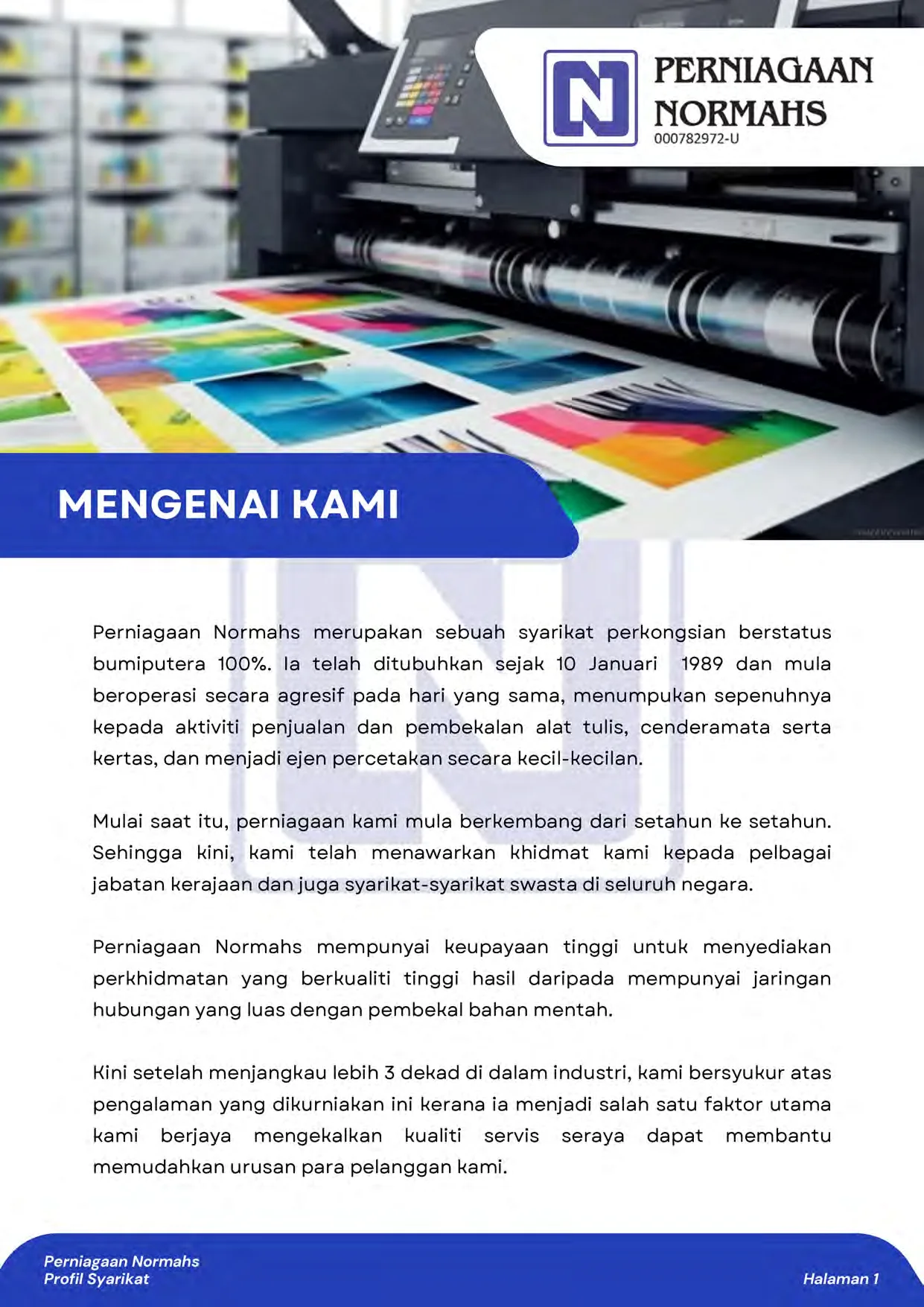 Halaman 5 profil syarikat Perniagaan Normahs