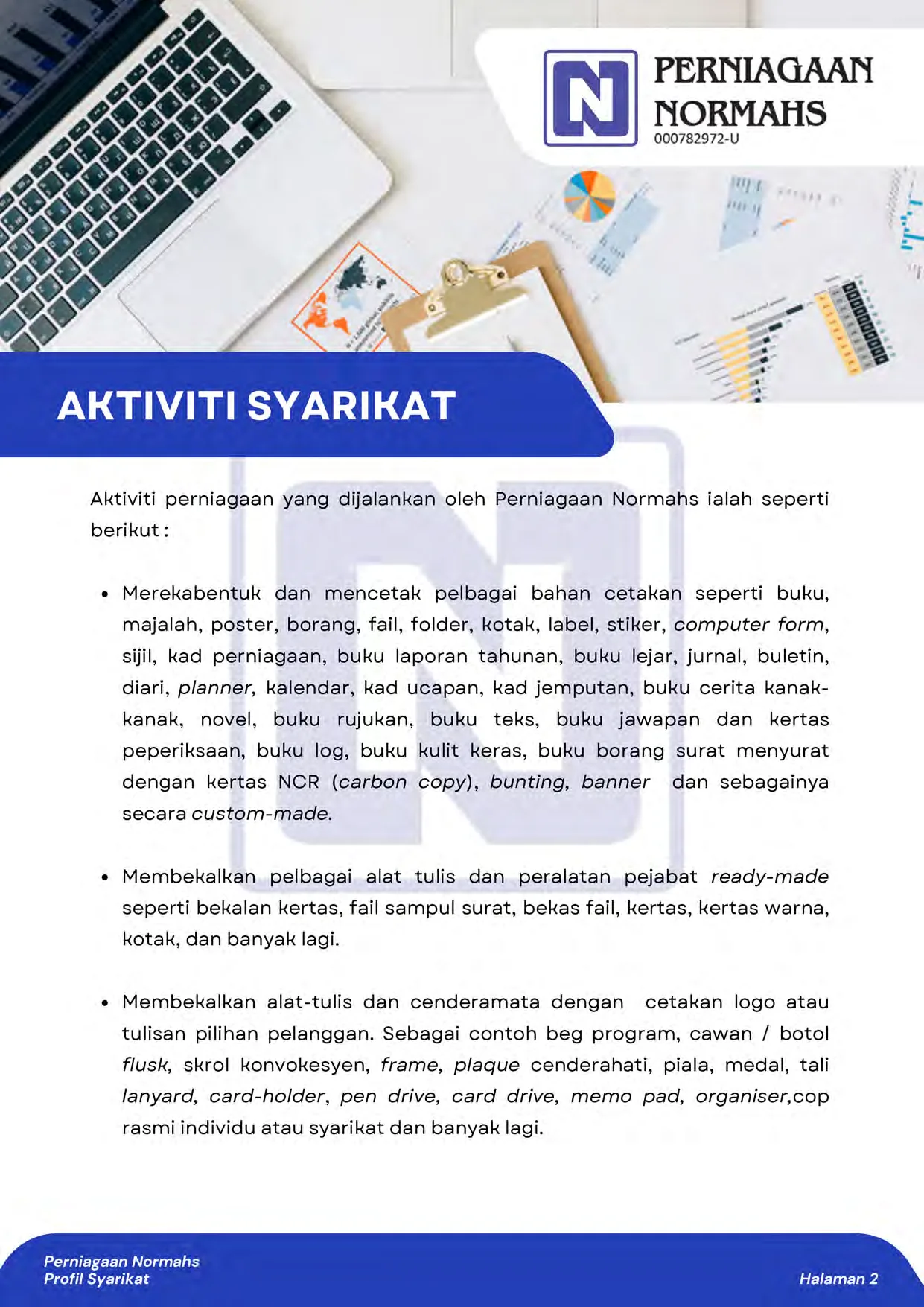 Halaman 6 profil syarikat Perniagaan Normahs