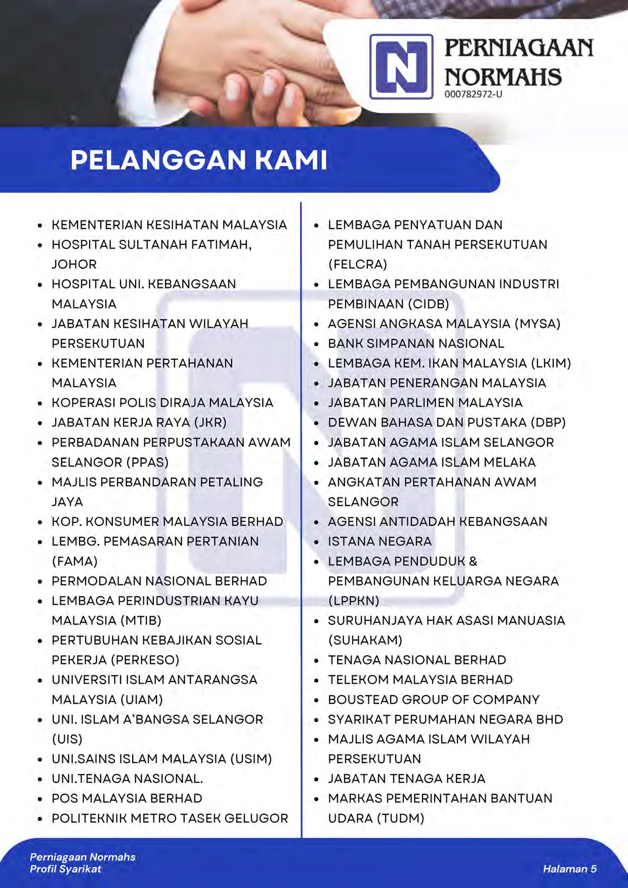 Halaman 9 profil syarikat Perniagaan Normahs